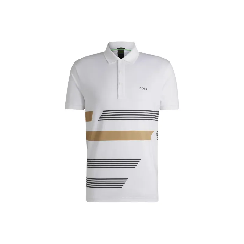 HUGO BOSS Jersey Stripe Printed Polo Shirt-0