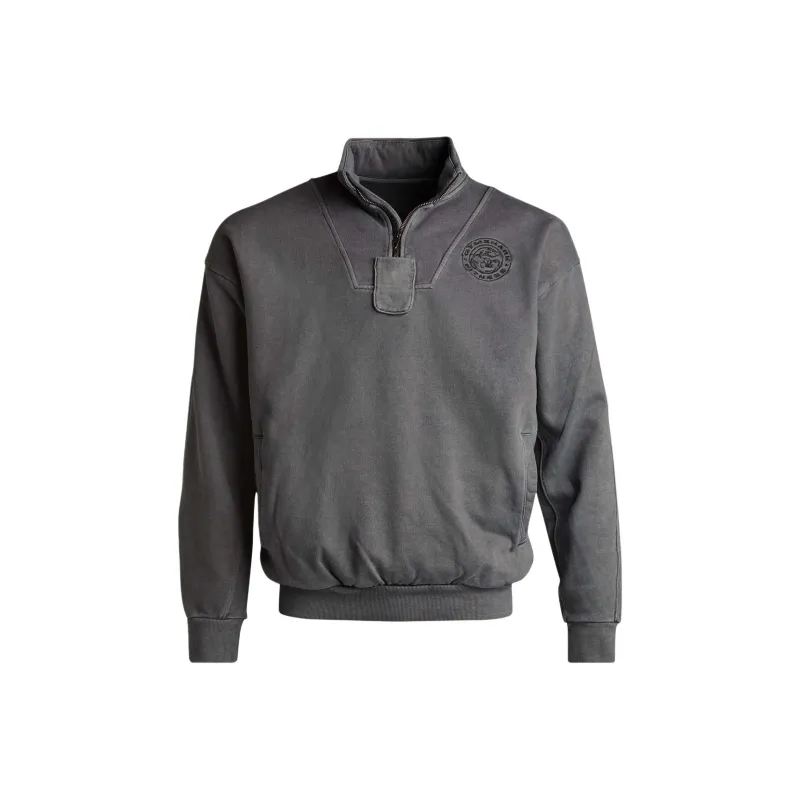 GYMSHARK PREMIUM LEGACY 1/4 ZIP Sweatshirt Men's Black's-0