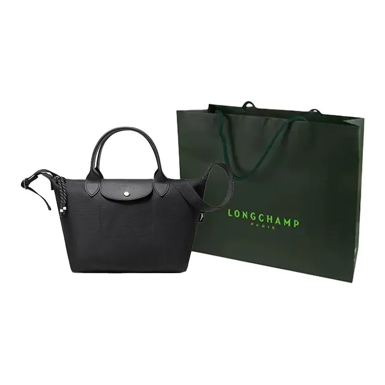 LONGCHAMP Le Pliage Energy Recycled Canvas Handbag Small Size Women's Black-6