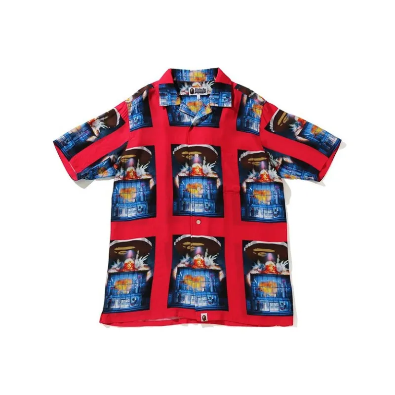 Bape Invasion Rayon Open Collar Tee-1