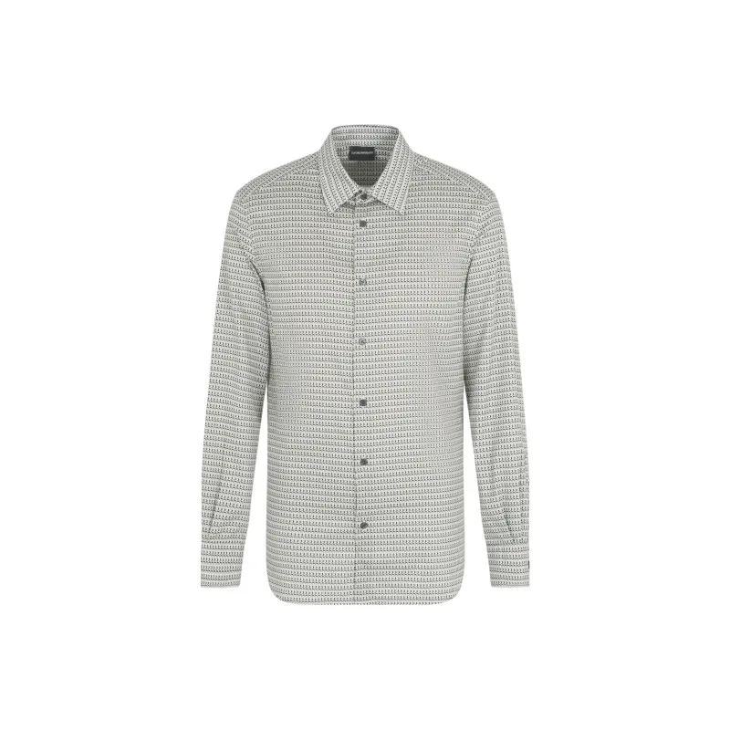 EMPORIO ARMANI Printed pattern Stretch Cotton Shirt-0