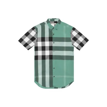 Burberry SS23 Men Single Breasted Loose Fit Shirt Green