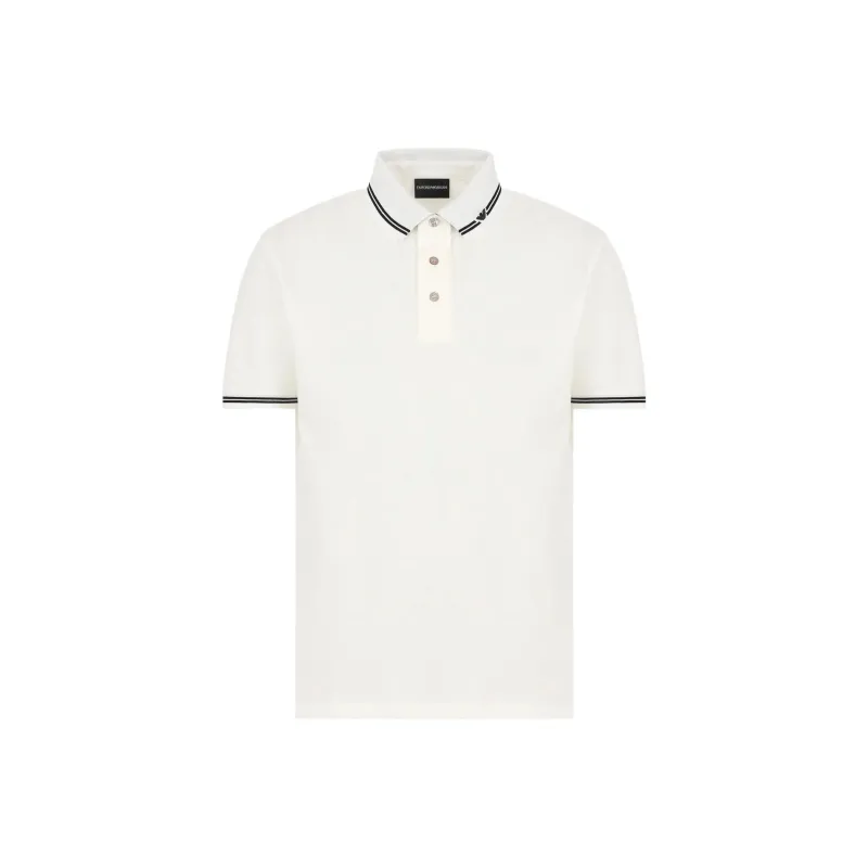 EMPORIO ARMANI Piqué Polo Shirt With Piped Collar-0