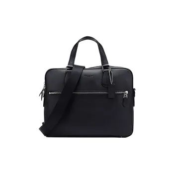 COACH Cross Grain Leather Briefcase Handbag, Crossbody Bag, Shoulder Bag Large Size Men's Black