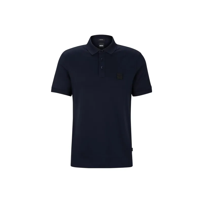 HUGO BOSS Logo patch Cotton Polo Shirt-0