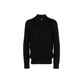 Brunello Cucinelli Long Sleeved Knitted Polo Shirt
