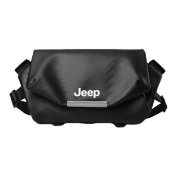 Jeep Fabric+Artificial Leather Messenger Bag, Crossbody Bag Men's Black