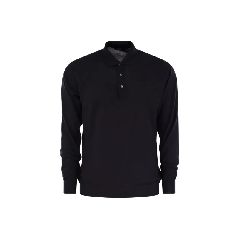 FEDELI Virgin Wool Polo Shirt-0