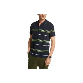 MICHAEL KORS Striped Cotton Blend Polo Shirt