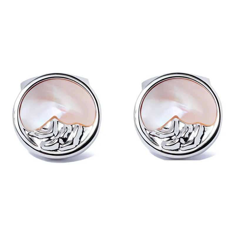 WILLIAM MILTON Cufflinks Men Eternal Vow Pink Pearl Shell Cufflink-3