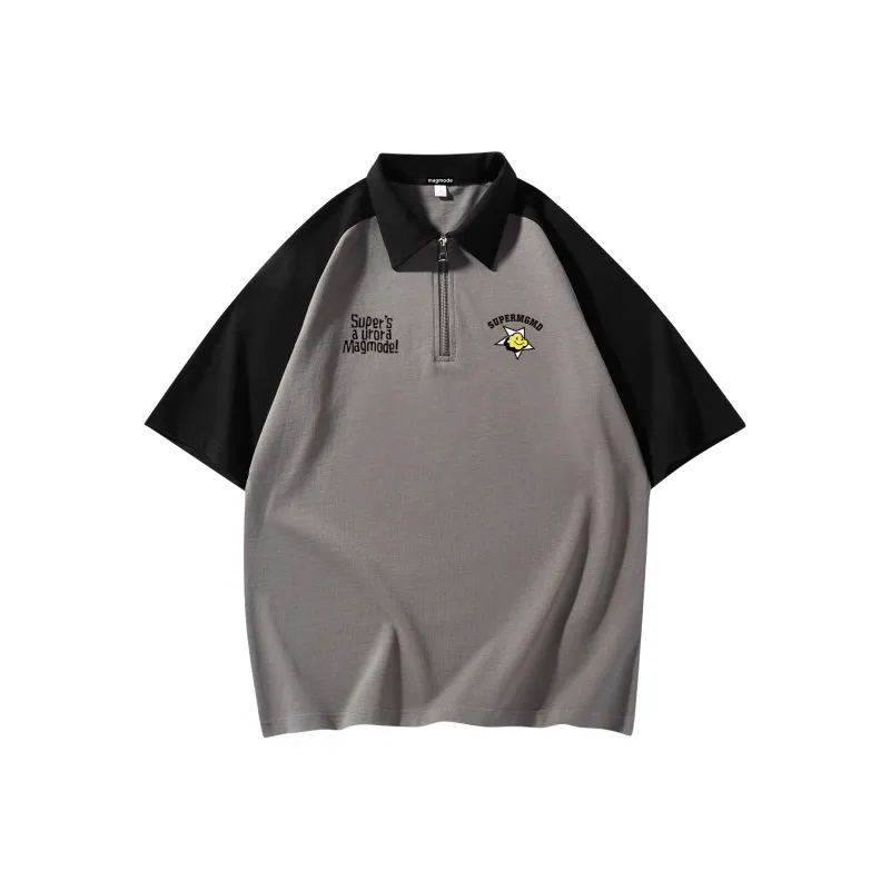 Magmode Polo Shirt Unisex Taupe Black-0