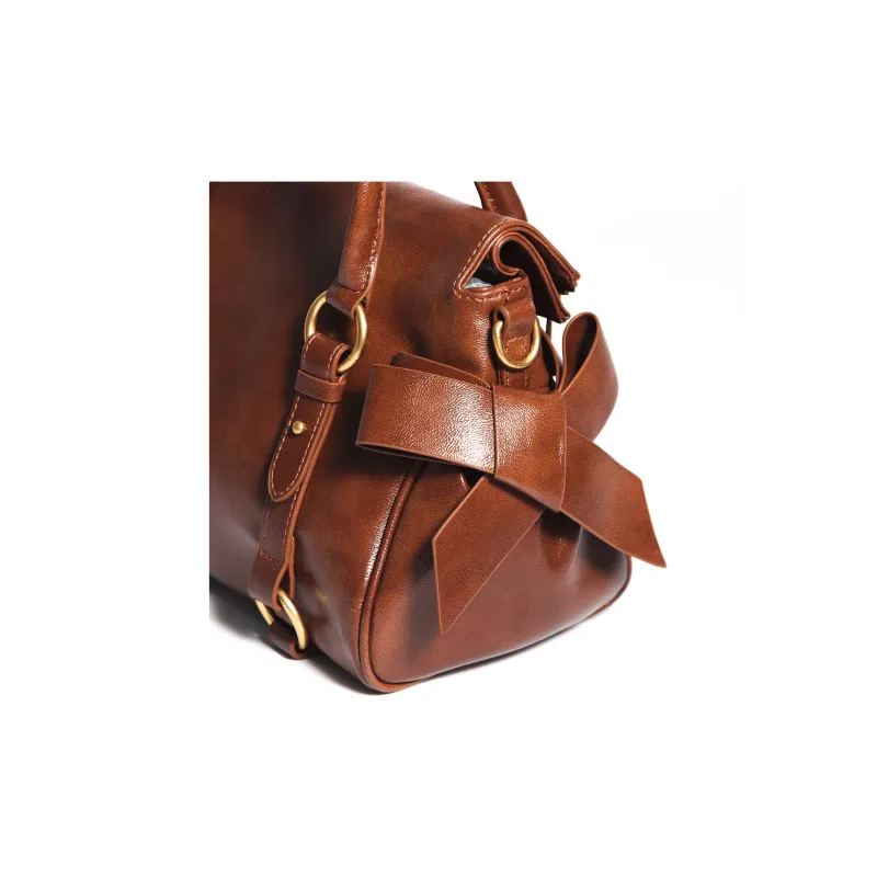 AQUASCUTUM Polyurethane Leather One Shoulder Handbag Women's Caramel-4