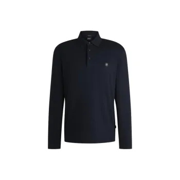 HUGO BOSS Logo Patch Long Sleeved Polo Shirt