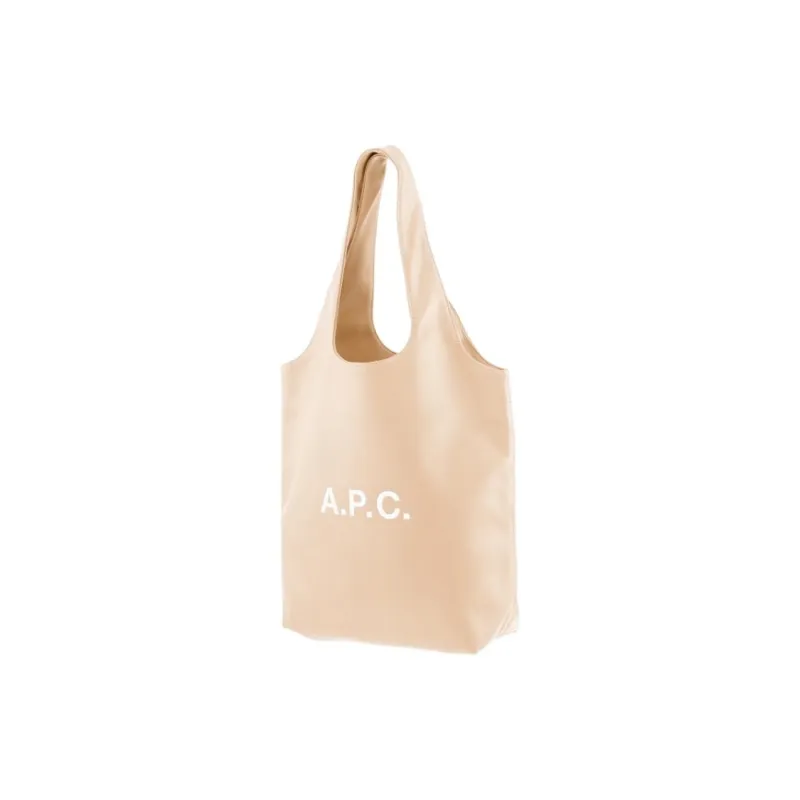 A.P.C Polyurethane Tote Bag, Shopping Bag, Handbag Women's Light Gold-1
