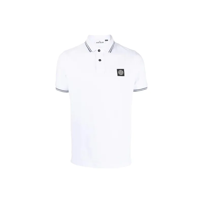 STONE ISLAND Logo Patch Short Sleeved Polo Shirt-0