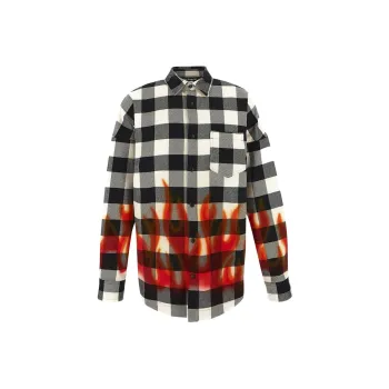 PALM ANGELS Flames Flannel Overshirt