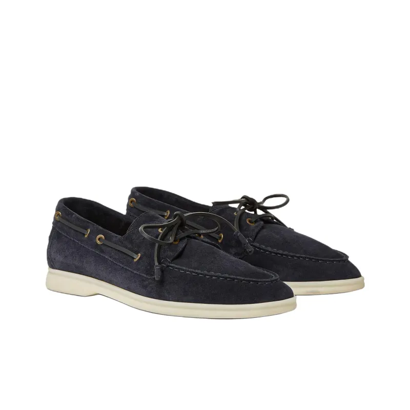 Loro Piana Sea Sail Walk Casual Shoes Men's Marine Blue-2