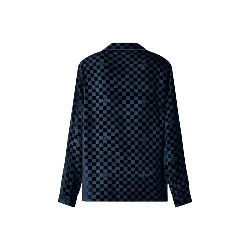 LOUIS VUITTON Silk Blend VeLOUIS VUITTONet Long Sleeved Evening Overshirt-1