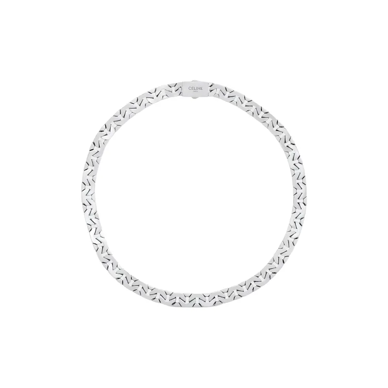 CELINE Mesh Necklace In Sterling Silver With Rhodium Finish-0