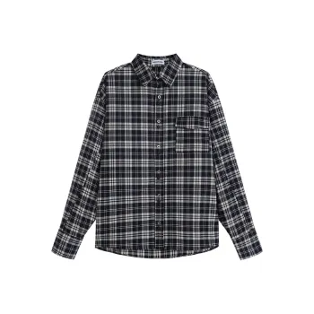 ANTERIORLOVED Shirt Unisex Blue Plaid