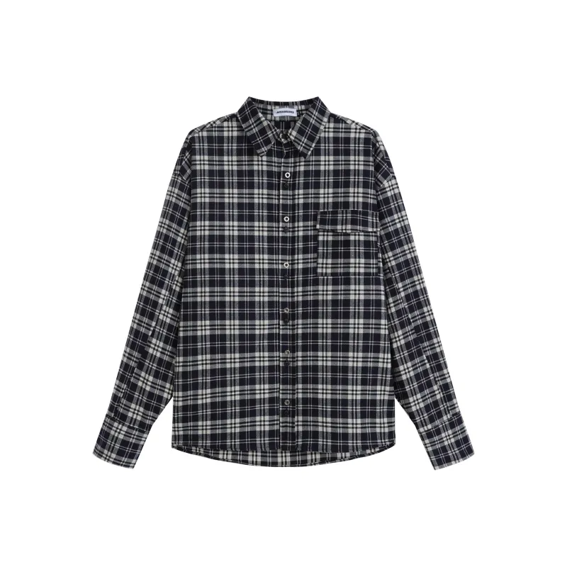 ANTERIORLOVED Shirt Unisex Blue Plaid-0