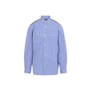 JUNYA WATANABE Striped Checked Button Up Shirt