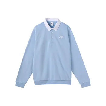 Nike Club Fleece Hoodie Polo Shirt Blue