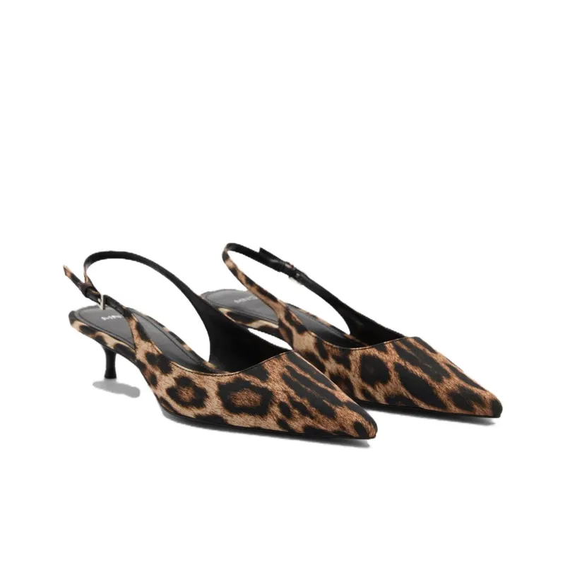 MANGO Slim Heel High Heels 3.5cm Women's Black Brown-1