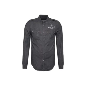 BALMAIN Shirts Men Gray