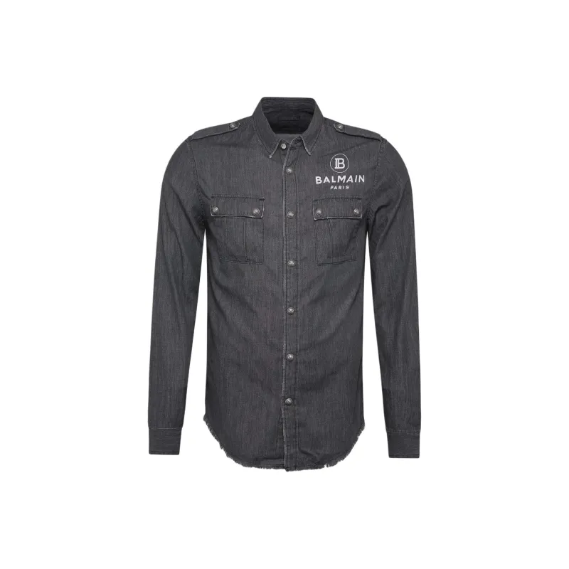 BALMAIN Shirts Men Gray-0
