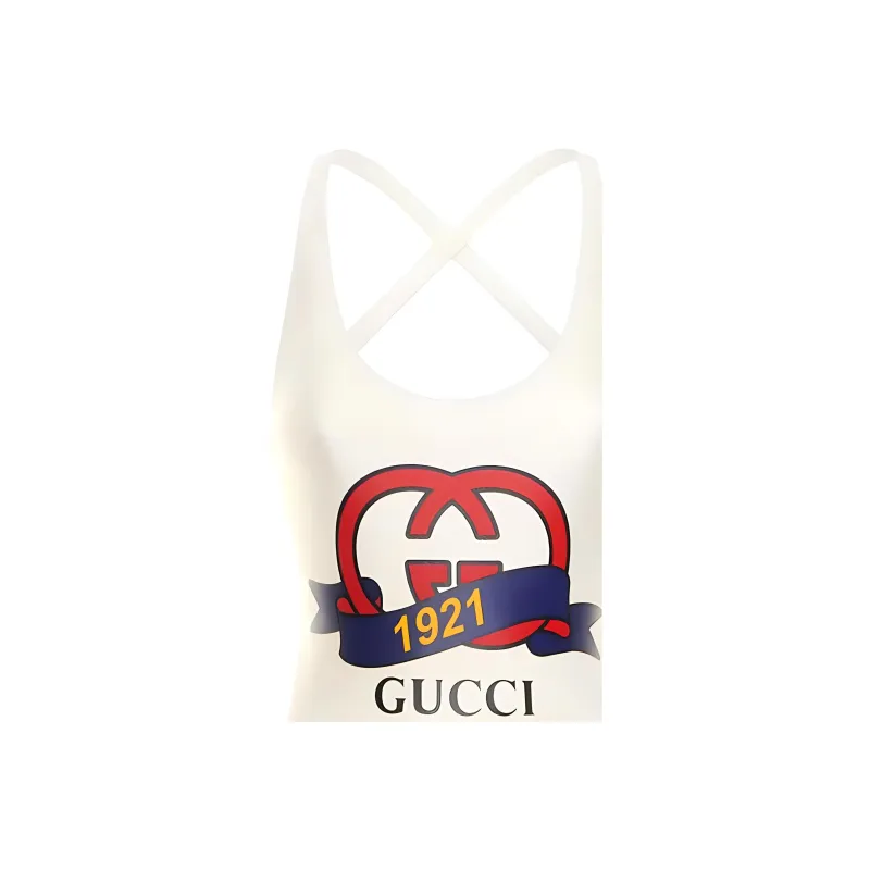 GUCCI SS23 One piece Swimsuit Women's Ivory White-4