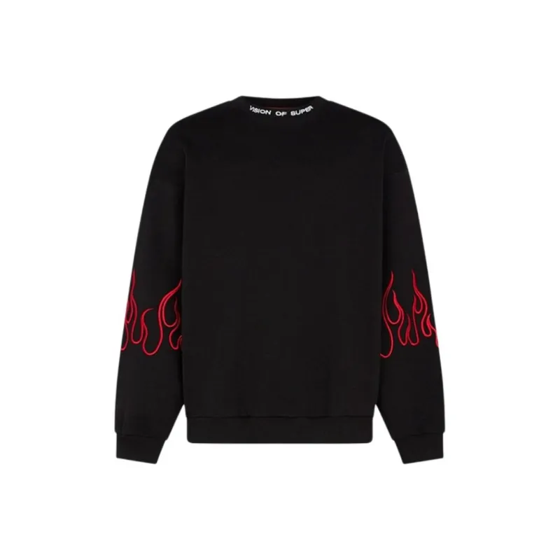 Vision Of Super Flame Embroidered Crewneck Sweatshirt-0