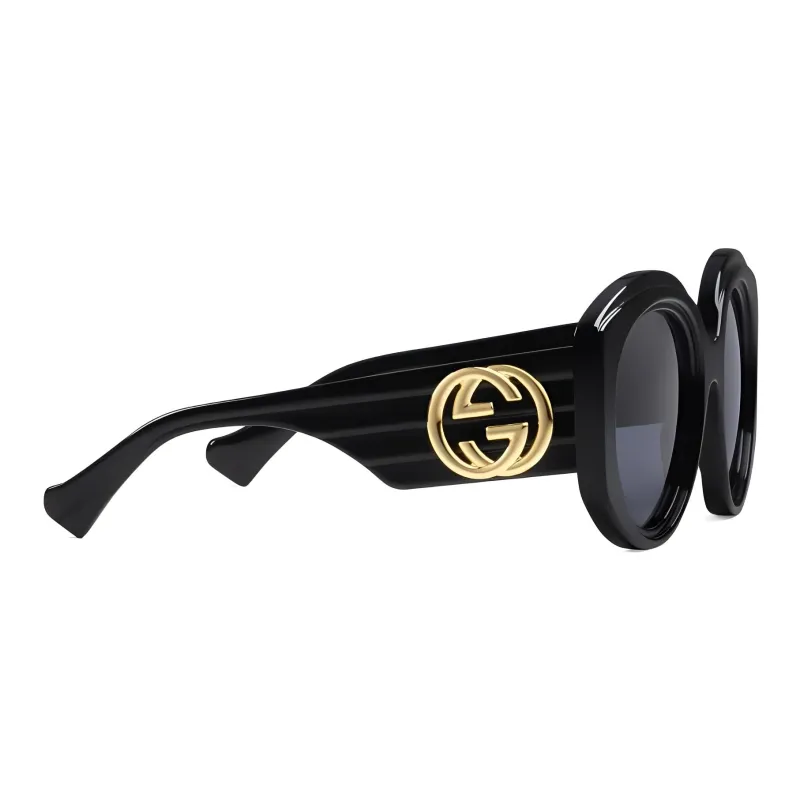 GUCCI Logo Plaque Round Frame Sunglasses-1