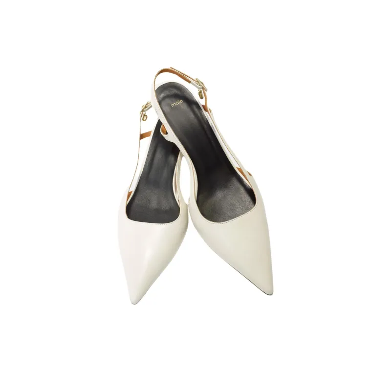 Maje Slim Heel High Heels 5cm Women's Ivory White-4