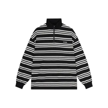 MATCHA STORY Sweatshirt Unisex Black Stripes