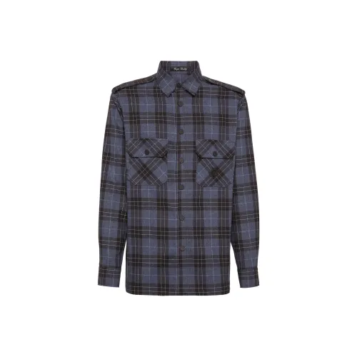PHILIPP PLEIN Skull&Bones print Cotton Shirt