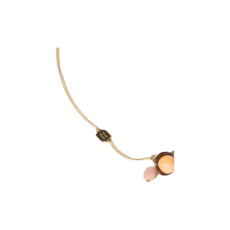 MIU MIU Resin Necklaces Unisex Gold-2