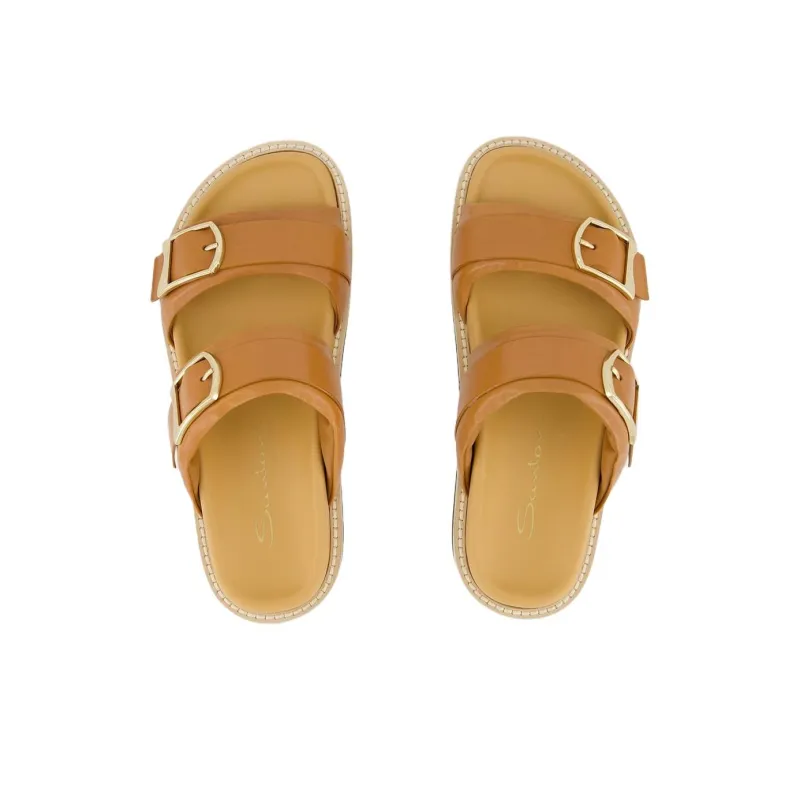 Santoni Slide Slippers Women's Brown-4
