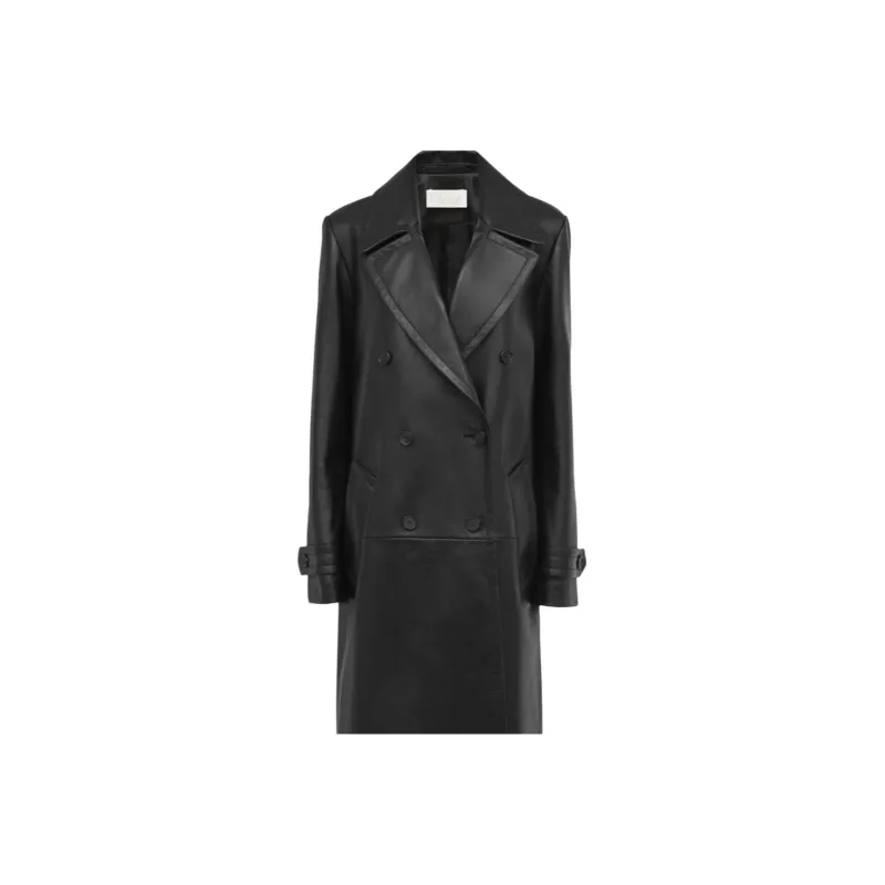 Chloé Double-Breasted Leather Coat-4