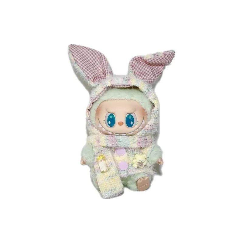 Modified Baby POP MART Hang Tag Box Labubu Vinyl 15cm Height In Sitting Posture For Party-0