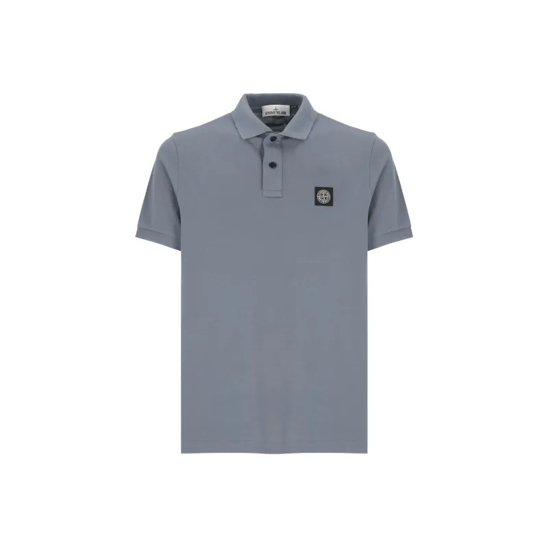 STONE ISLAND Logo Patch Short Sleeved Polo Shirt-0