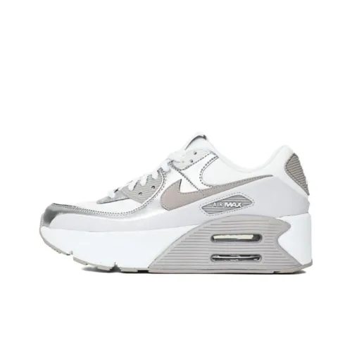 Nike Air Max 90 Anti Slip Wear Resistant Low Top Casual Shoes Women's White