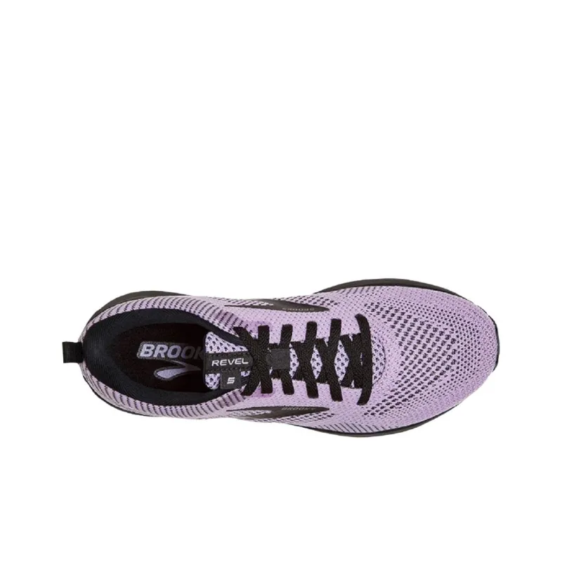 Brooks Revel 5 Anti Slip Wear Resistant Low Top Casual Running Shoes Women's Light Purple-4