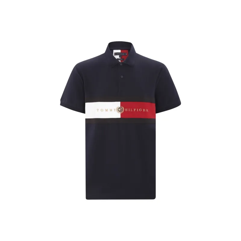 Tommy Hilfiger Short Sleeved Polo Shirt Men's Navy Blue-0