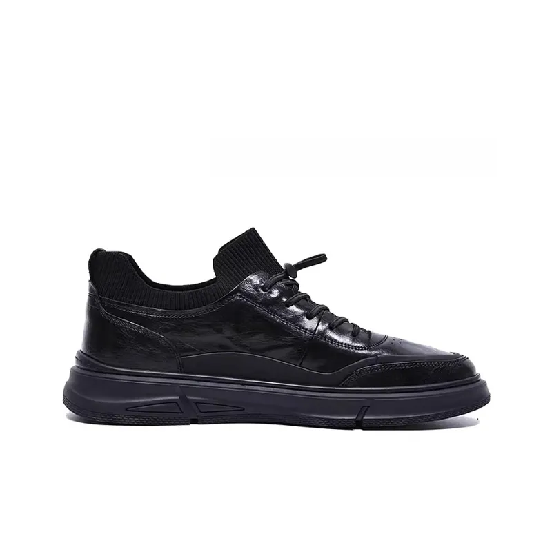 Bansley Slip Resistant Mid Top Skateboard Shoes Men's Black-1