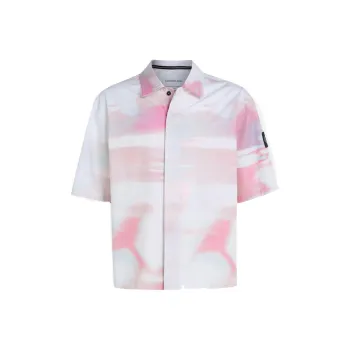 Calvin Klein Diffused Skyscape print Cotton Shirt