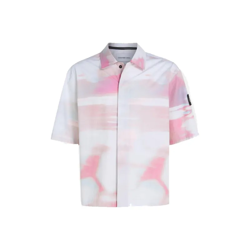 Calvin Klein Diffused Skyscape print Cotton Shirt-0