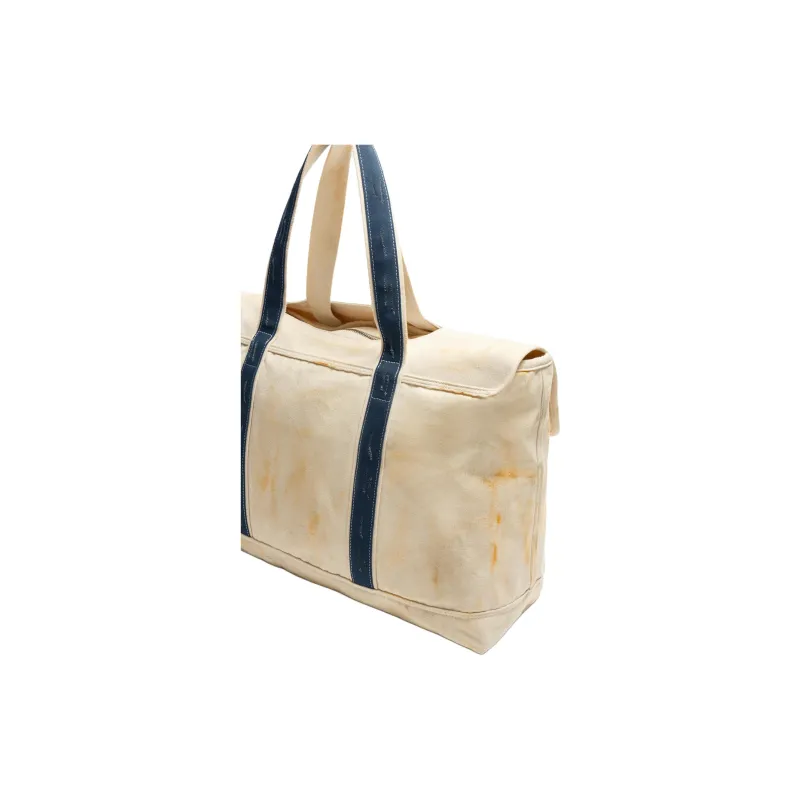 ZARA Cotton Handbag Men's Light Beige Yellow-2