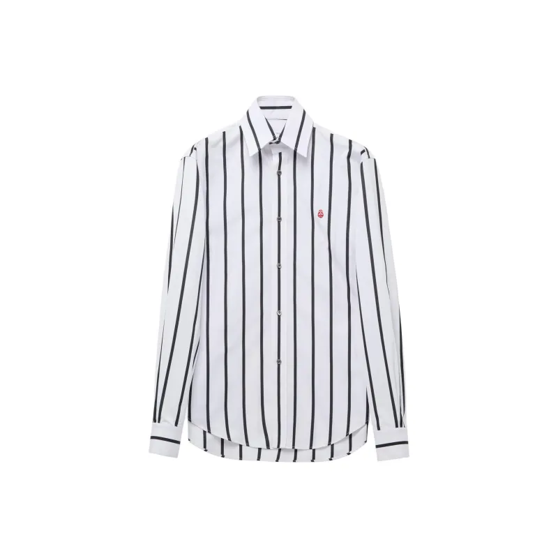 Alexander McQueen Skull Embroidered Striped Shirt-0