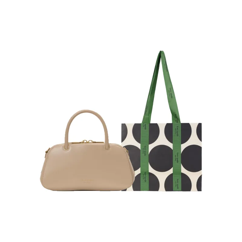 Kate Spade Cow Leather Shoulder Bag, Crossbody Bag, Handbag Mini Women's Taupe-0